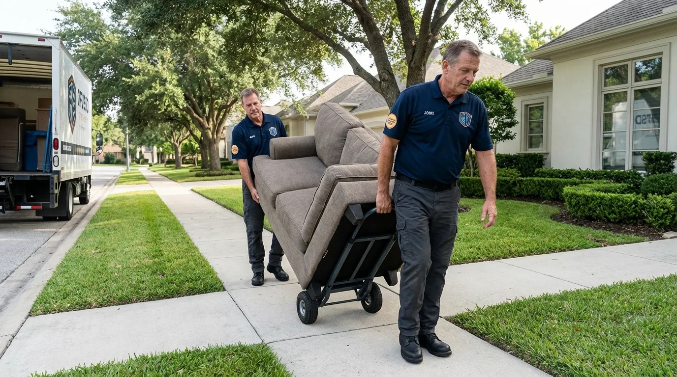 Local residential moving crew loading furniture in Glendale Heights, IL